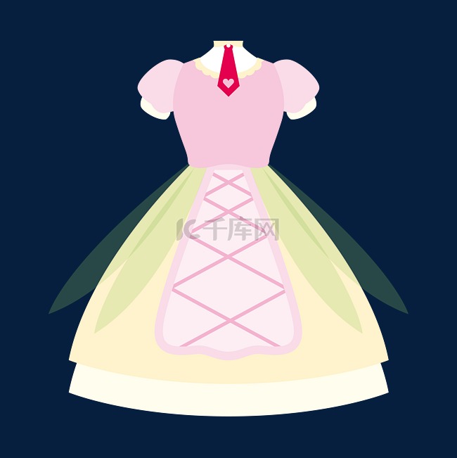 服装可爱公主风洛丽塔小裙子矢量