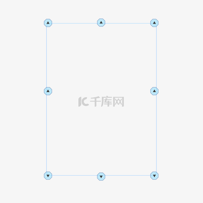 矢量卡通扁平化长方形线稿文本框