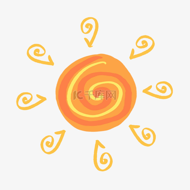螺旋纹简约圆形太阳