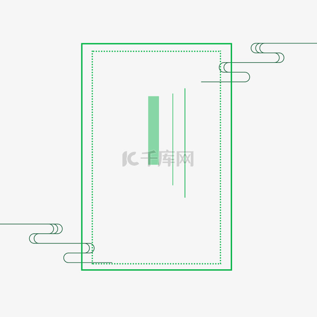 水彩绿色长方形图案