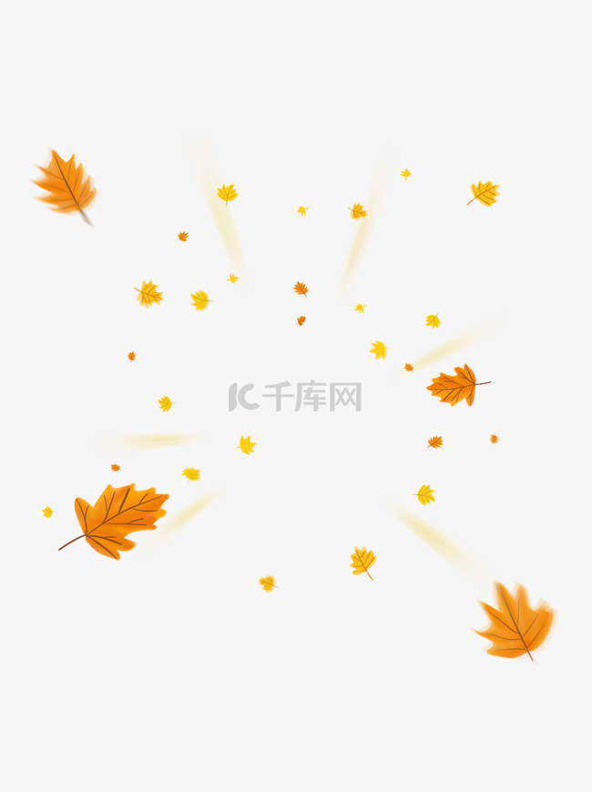 秋天枫叶叶子漂浮气氛电商装饰免
