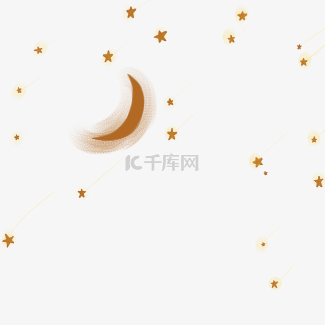 月亮和星星卡通png素材