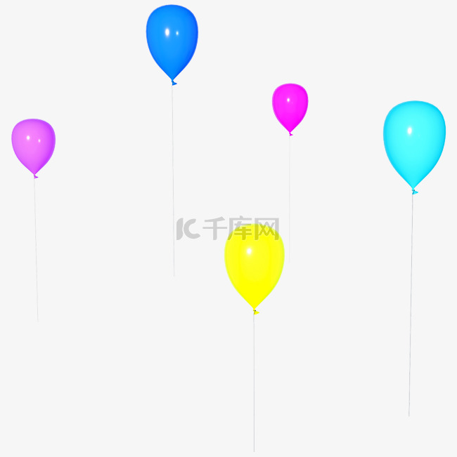 节日庆祝彩色立体C4D漂浮气球