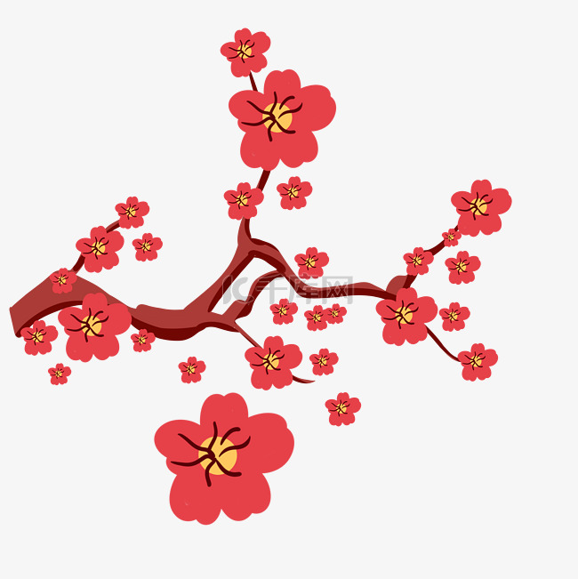 中国风花卉小物腊梅