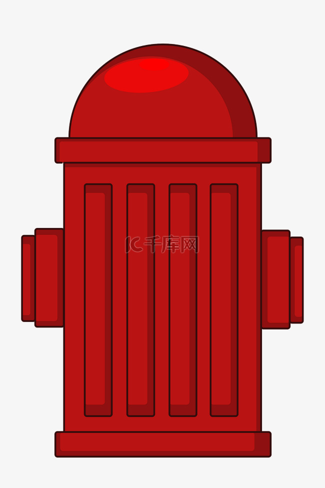 手绘红色消防栓