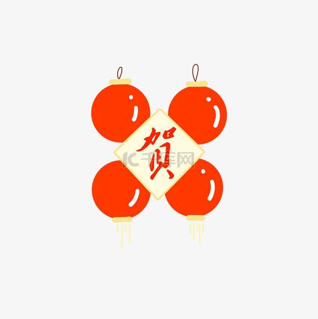 中国红传统新春元旦春节装饰PNG