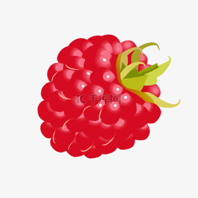 卡通红色树莓水果