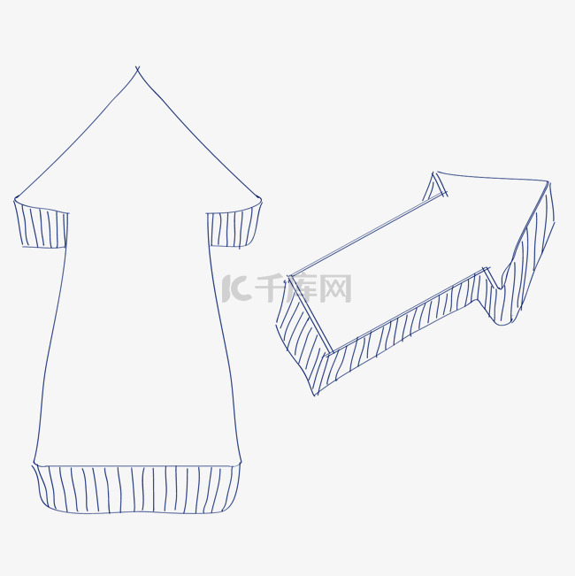 矢量图手绘指向性箭头