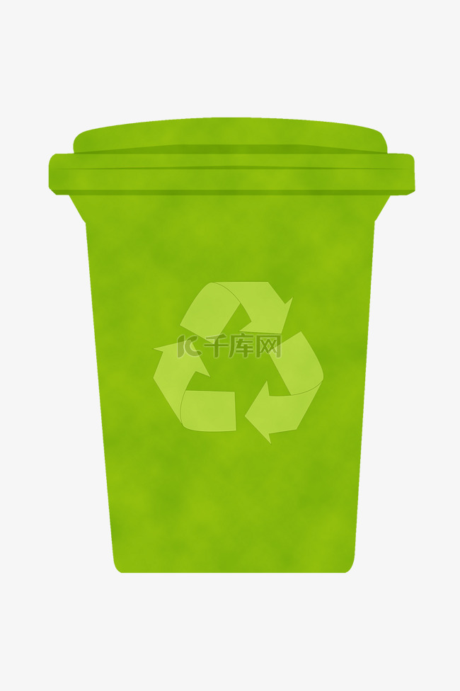绿色环保垃圾桶插画