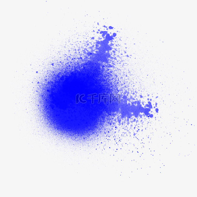 蓝色油漆喷涂效果元素