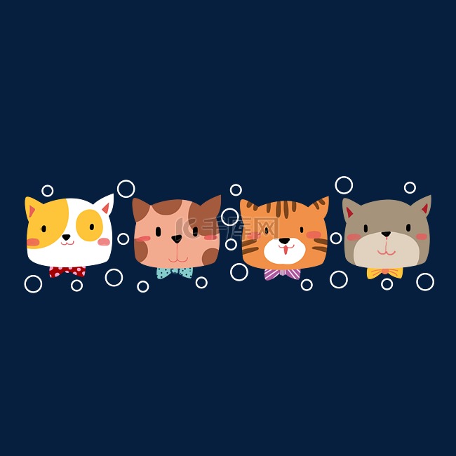 可爱小猫分割线装饰