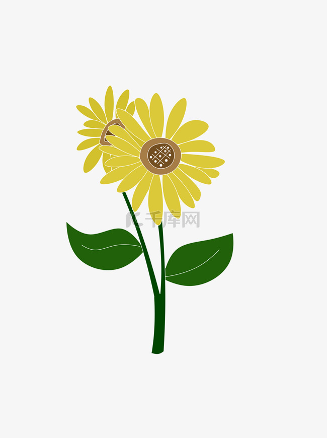 清新简约卡通可爱植物向日葵