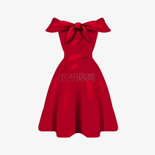 漂亮的红色抹胸长裙