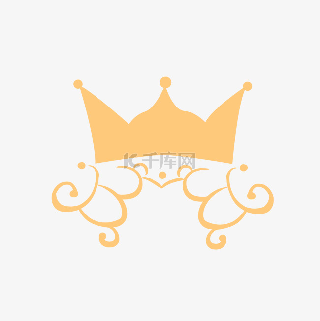 卡通手绘平面线条皇冠