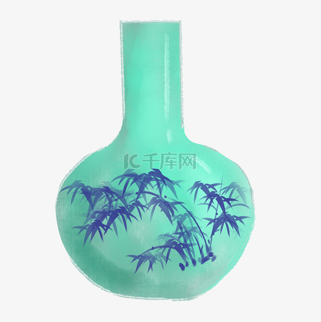 绿色翡翠瓷瓶