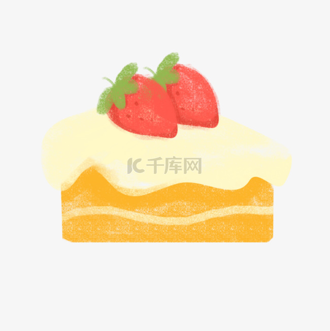 手绘卡通草莓蛋糕