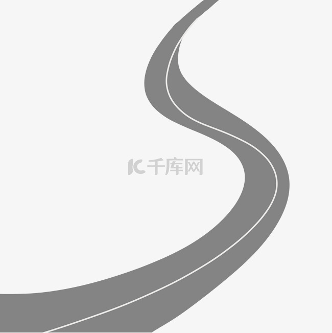 卡通弯曲道路矢量图