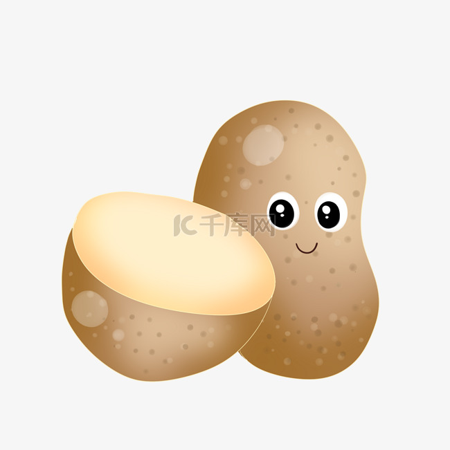 土豆蔬菜手绘插画