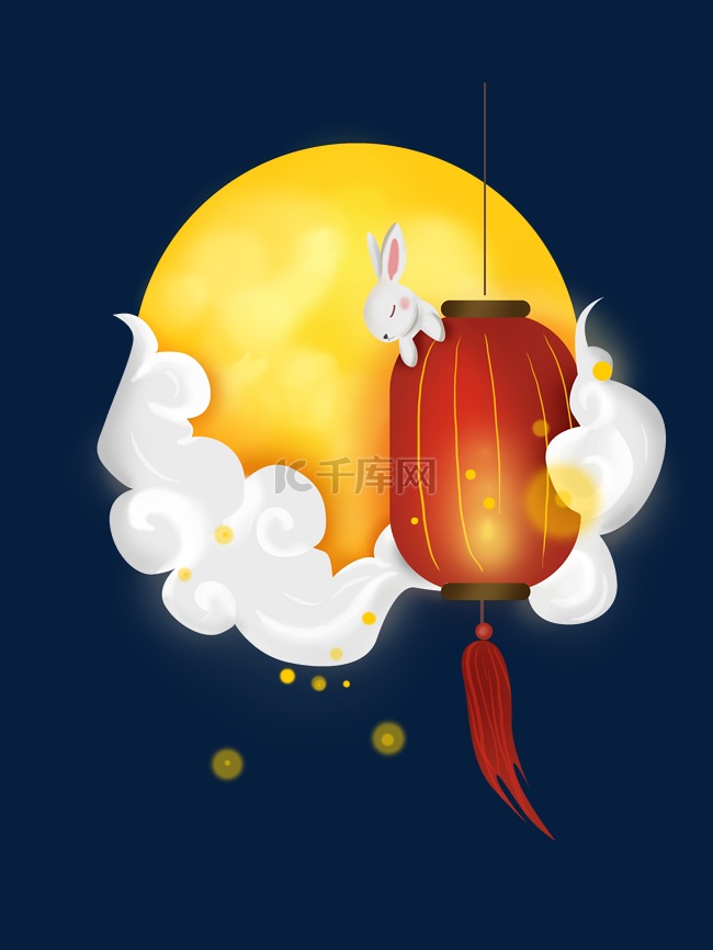 中秋节灯笼和月亮元宵