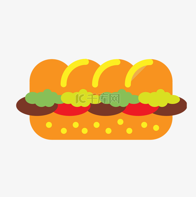 汉堡矢量插画PNG