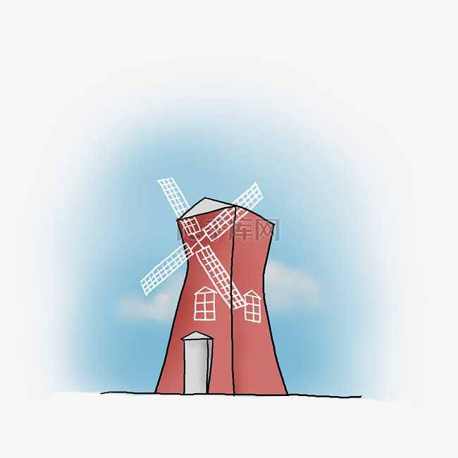 旅游季手绘发电风车