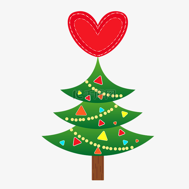 圣诞节圣诞树圣诞元素插画PNG