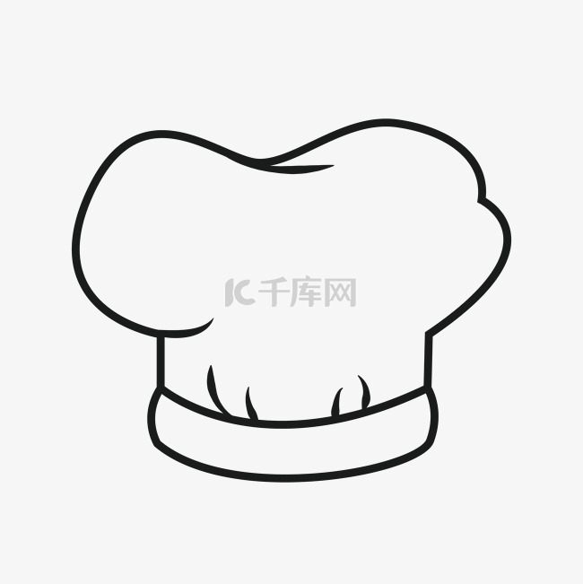 卡通手绘厨师帽子简笔画