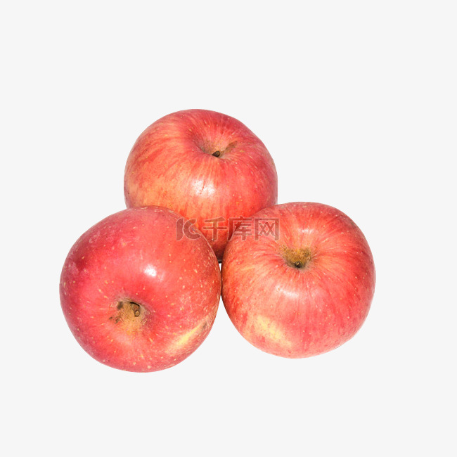 三个新鲜的红红苹果