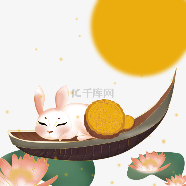 中秋节插画玉兔