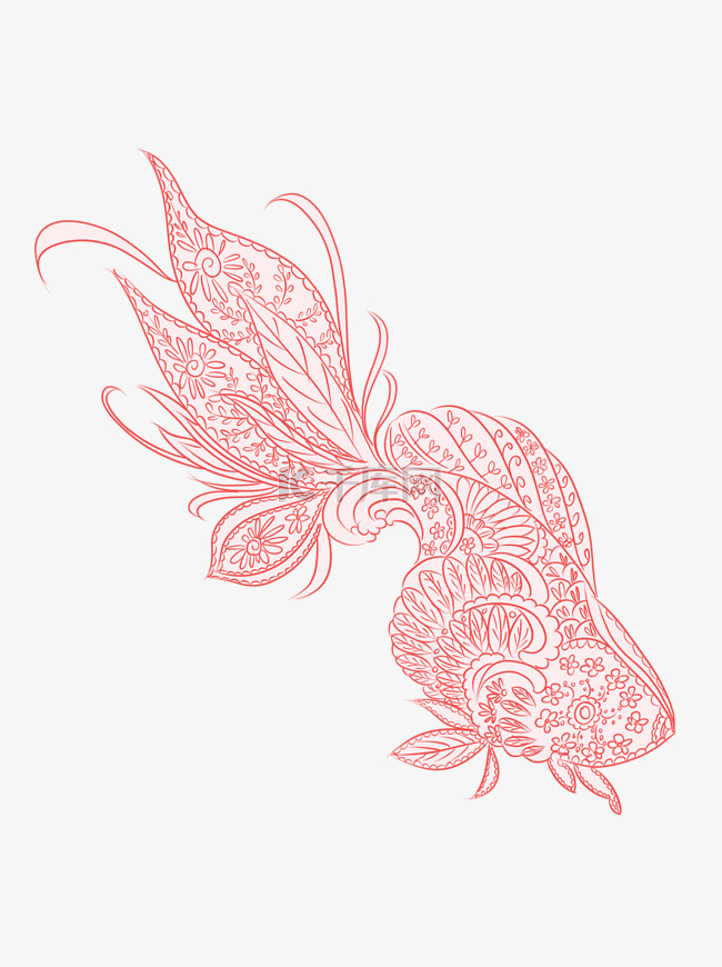 中国风红色金鱼
