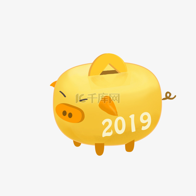 2019年可爱金猪卡通插画