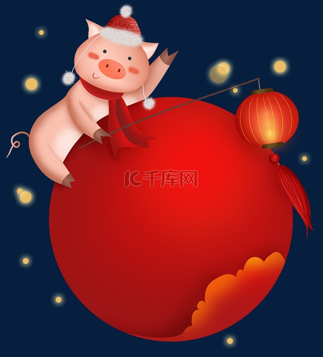 2019农历新年猪年中国风文字框