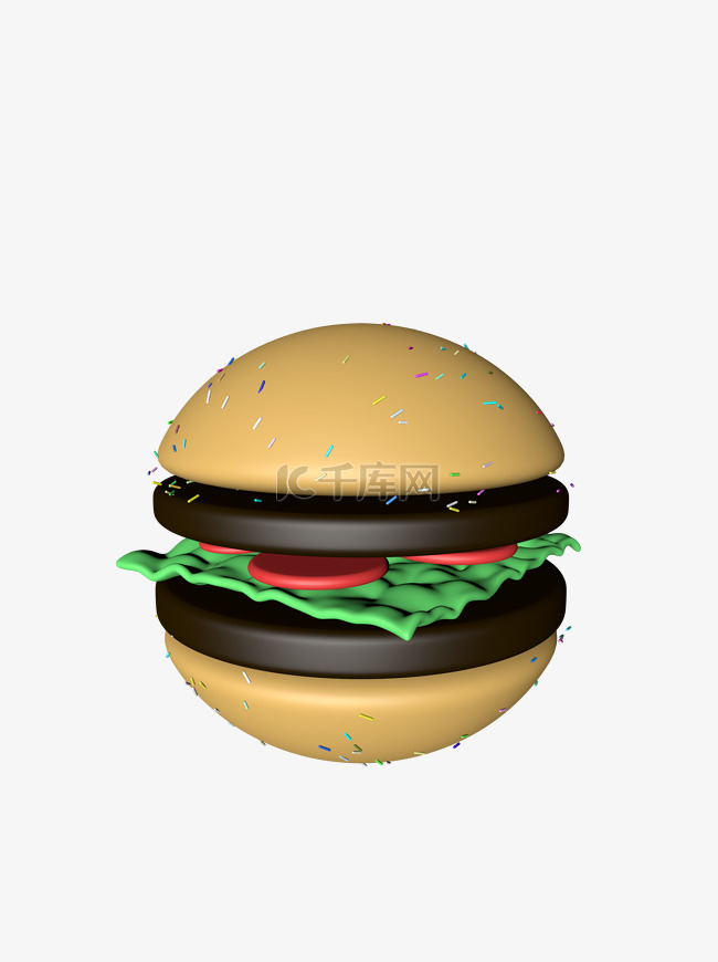 3D美食汉堡C4D建模美食素材