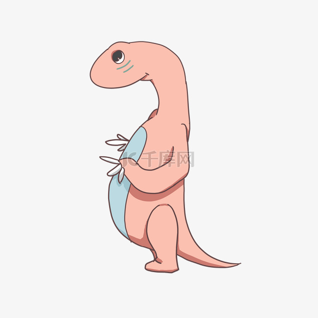 卡通粉色恐龙插画