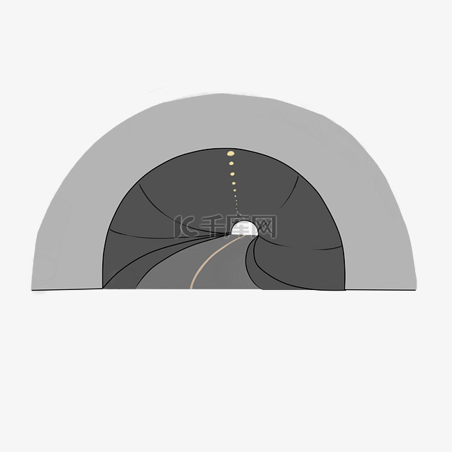 交通隧道卡通插画