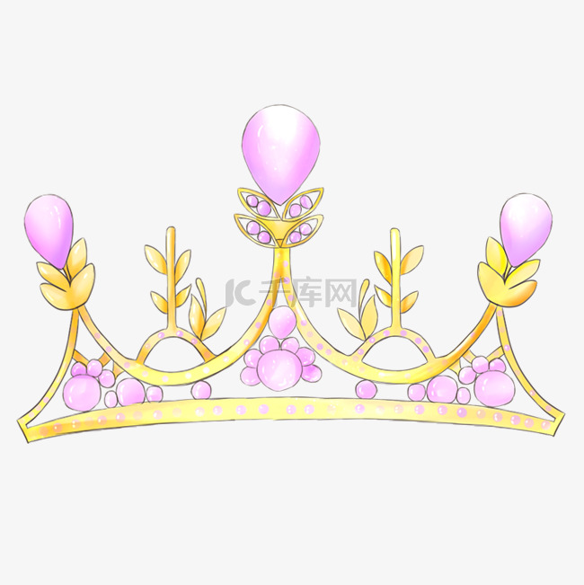 紫色的珠宝皇冠插画