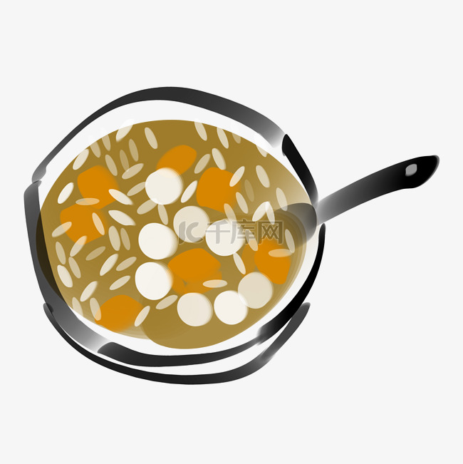 冬至美食番薯汤插画