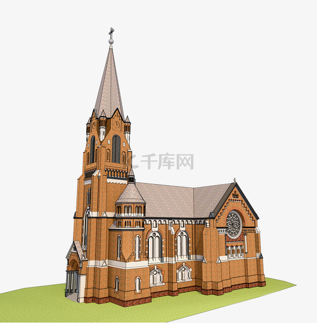 手绘免抠教堂建筑