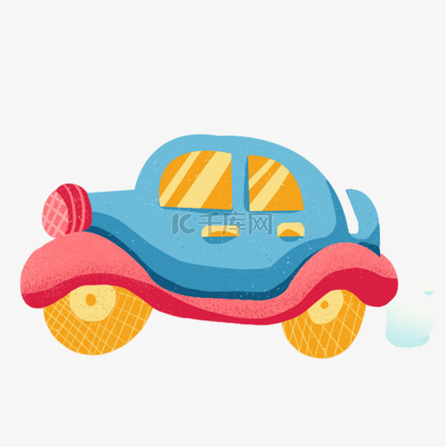 可爱玩具汽车插画