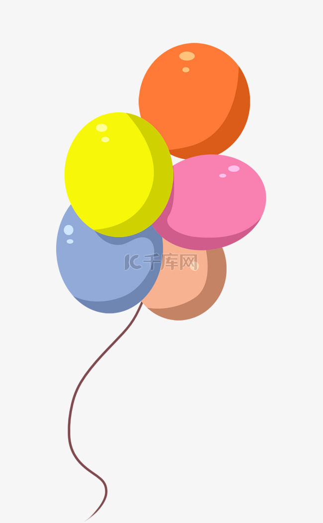彩色的婚礼气球插画