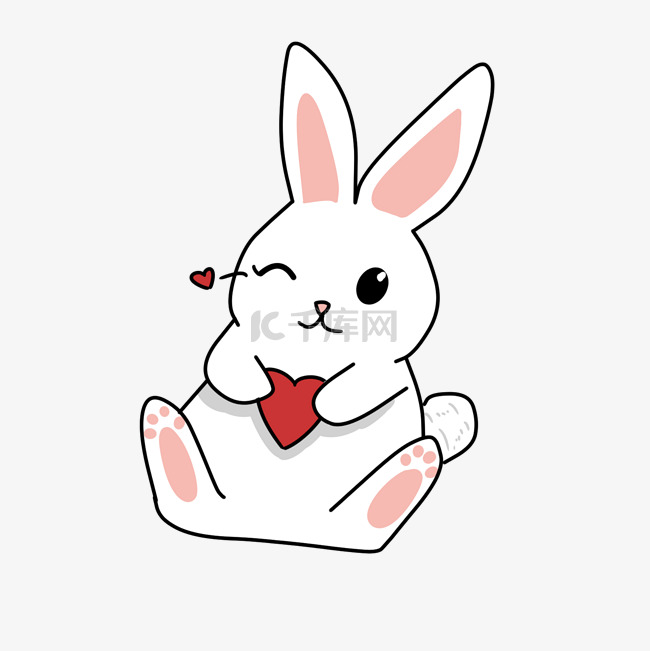 情人节白色的小兔子
