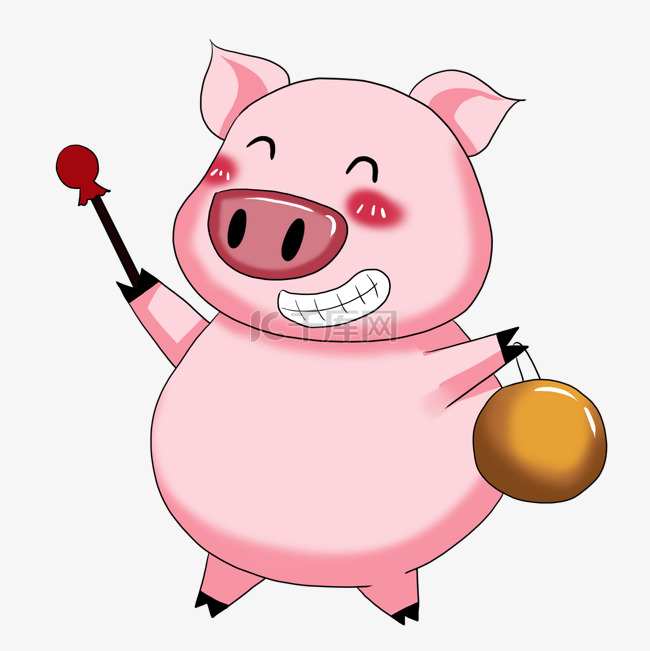 高兴快乐卡通小猪猪卡通动物