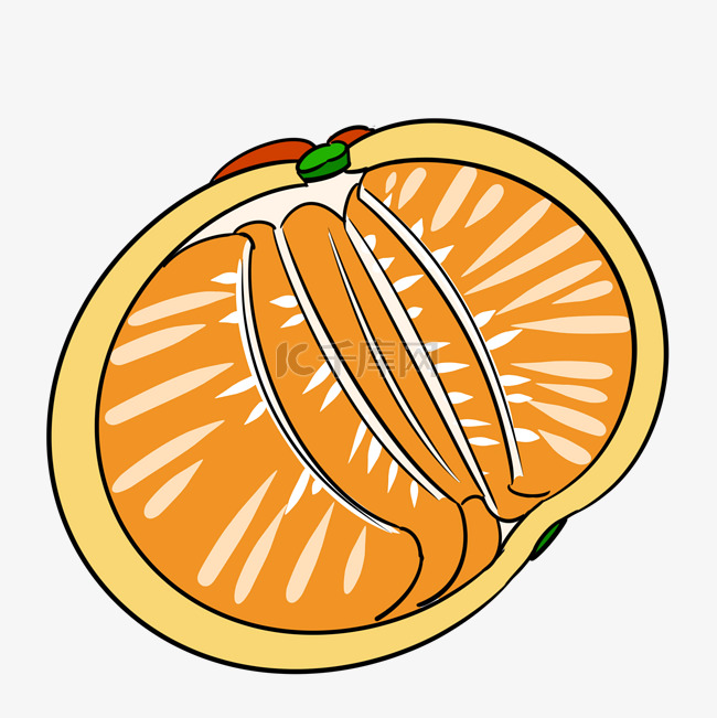 半个橘子装饰插画