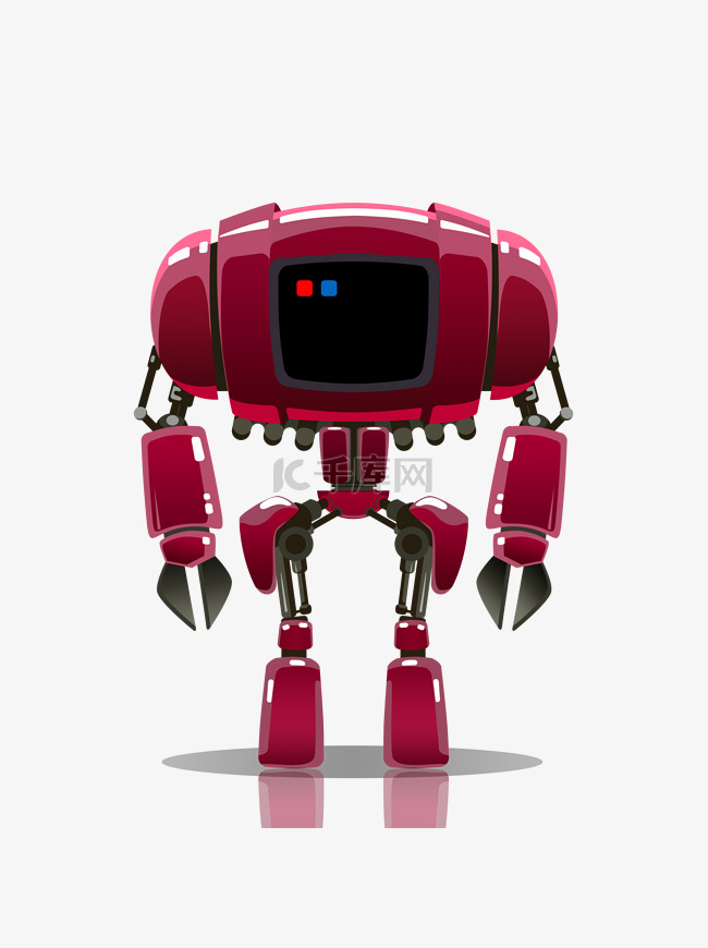 智能科技红色机器人可商用元素