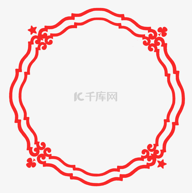 不规则花形经典红色图框