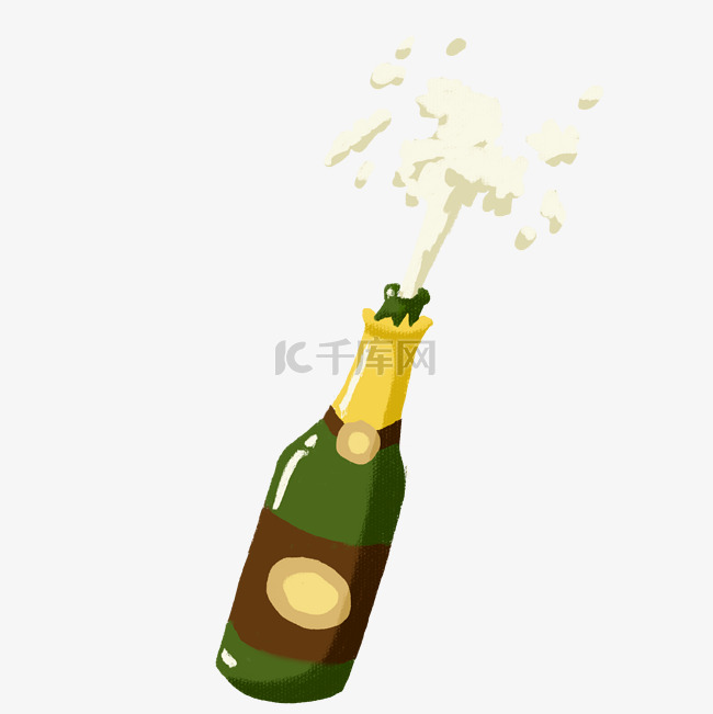 俄罗斯世界杯手绘庆祝胜利的香槟