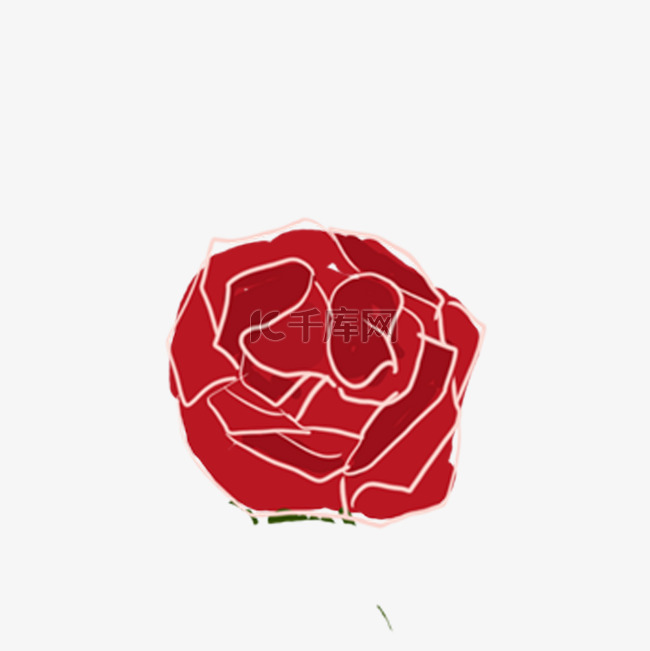 红通通的玫瑰花免抠图