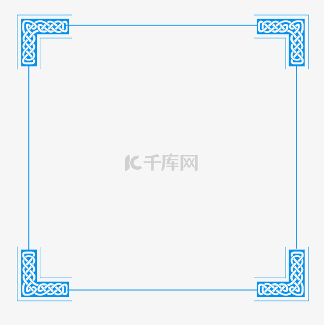 中国风蓝色唯美边框