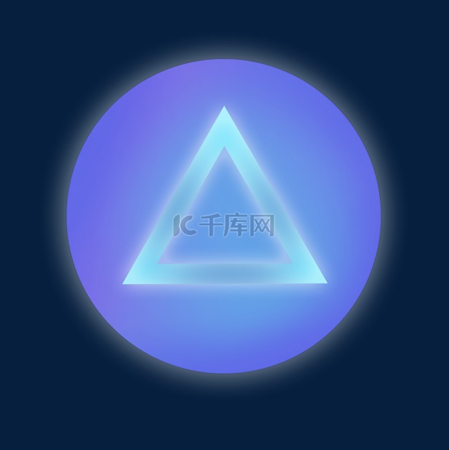 蓝色圆形三角形按钮光效