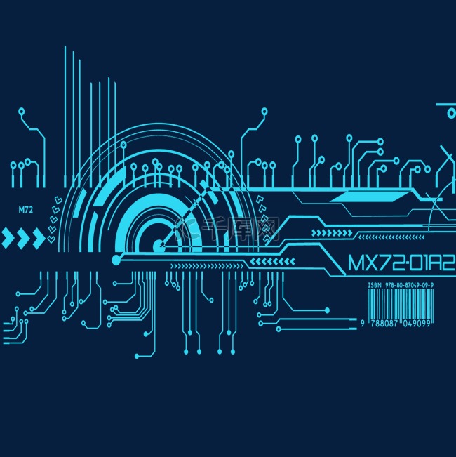 科技电路图电路板元素